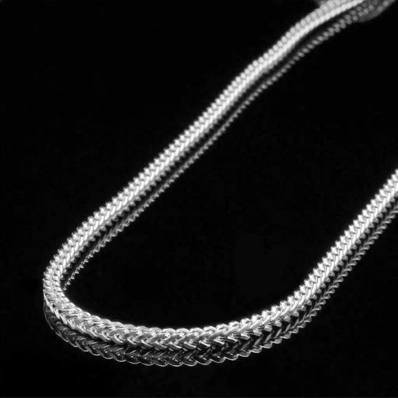 Real 14K Solid White Gold Franco Chain 3MM 22” NEW